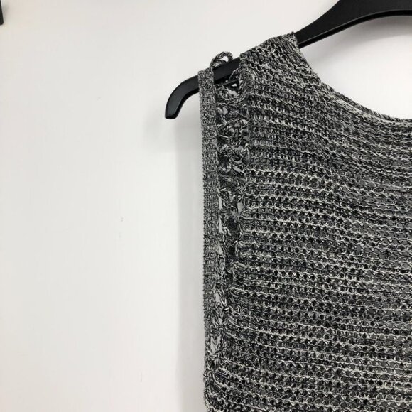 IRO Paris Grey Yarn plunging V neck sleeveless bodycon knit mini dress size  2 - Picture 10 of 14